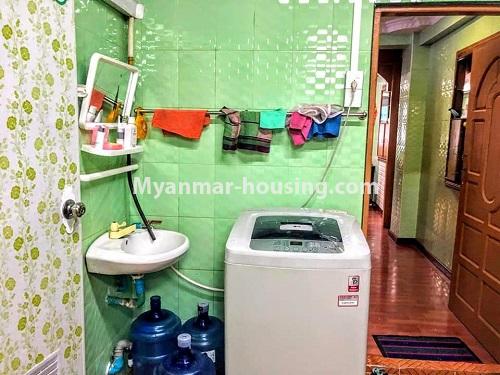 Myanmar real estate - for rent property - No.4245 - Condo room for rent in Botahtaung! - washing machine area