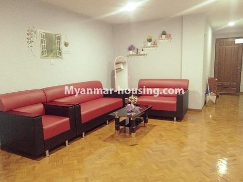 Myanmar real estate - for rent property - No.4248 - I Green Condo room for rent in Hlaing! - living room view