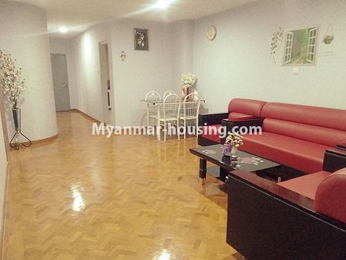 ミャンマー不動産 - 賃貸物件 - No.4248 - I Green Condo room for rent in Hlaing! - another view of living room
