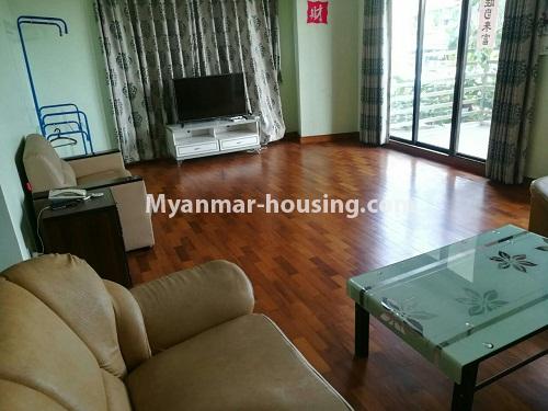 Myanmar real estate - for rent property - No.4250 - Stadium View Condo room for rent in Mingalar Taung Nyunt! - living room