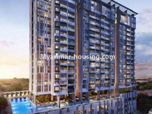 ミャンマー不動産 - 賃貸物件 - No.4251 - Condo room for rent in Crystal Residence in Sanchaung! - building view