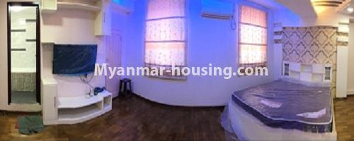 မြန်မာအိမ်ခြံမြေ - ငှားရန် property - No.4256 - လသာတွင် ကွန်ဒိုတိုက်ခန်း ငှားရန်ရှိသည်။ - kitchen and dining area decoration
