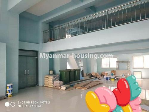 Myanmar real estate - for rent property - No.4258 - Ground floor condo room for rent in Botahtaung! - inside view from front with attic