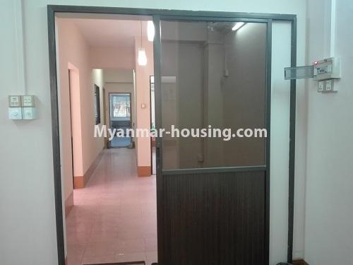 Myanmar real estate - for rent property - No.4262 - Condo room for rent in Botahtaung! - hallway to kitchen and rooms
