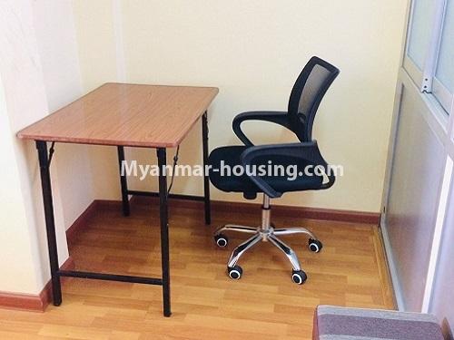 Myanmar real estate - for rent property - No.4263 - One bedroom apartment for rent in Kamaryut! - study table and chair