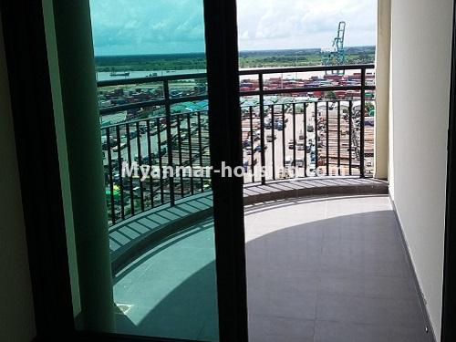 ミャンマー不動産 - 賃貸物件 - No.4265 - Condo room for rent in Paragon Residence in Ahlone! - balcony view