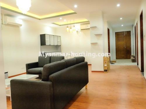 Myanmar real estate - for rent property - No.4266 - New room for rent in Mother Prestige Condo in Sanchaung! - living room