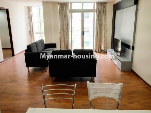 ミャンマー不動産 - 賃貸物件 - No.4266 - New room for rent in Mother Prestige Condo in Sanchaung! - another view of living room