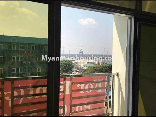 Myanmar real estate - for rent property - No.4269 - Condo room in MMM Condo for rent in Ahlone! - balcony and outside view