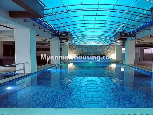 Myanmar real estate - for rent property - No.4272 - Golden Parami Condo room for rent in Hlaing! - swimming pool view