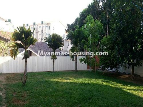 Myanmar real estate - for rent property - No.4279 - Landed house for rent in Mayangone! - lawn view