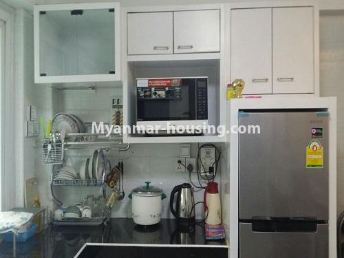 Myanmar real estate - for rent property - No.4284 - One bedroom apartment for rent near Shwedagon Pagoda! - kitchen