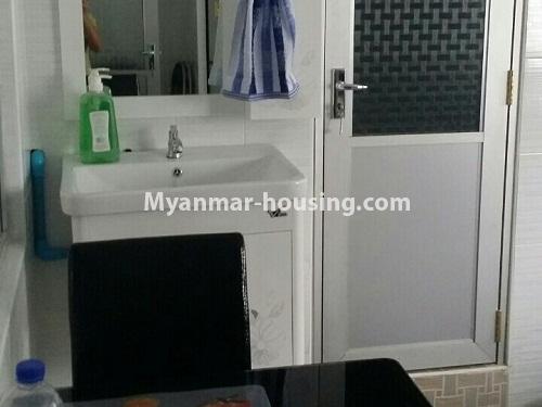 Myanmar real estate - for rent property - No.4284 - One bedroom apartment for rent near Shwedagon Pagoda! - dining area and basin 