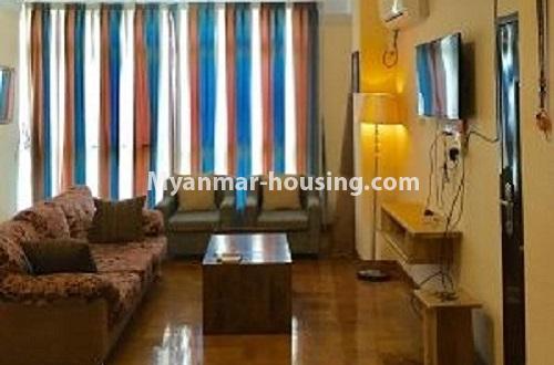 ミャンマー不動産 - 賃貸物件 - No.4285 - Condo room for rent in Yankin! - living room view