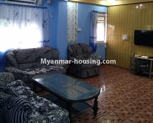 Myanmar real estate - for rent property - No.4288 - One bedroom condo room for rent in Mayangone! - living room 