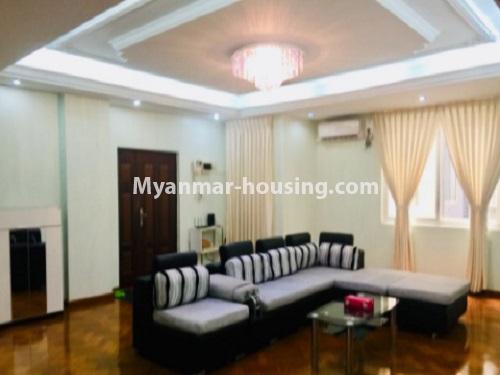 Myanmar real estate - for rent property - No.4296 - 4 BHK the Central City Condominium room for rent in Dagon, Yangon Downtown area! - living room