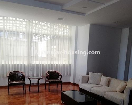 Myanmar real estate - for rent property - No.4297 - Top floor ( penthouse) with small attic for rent in Downtown! - living room