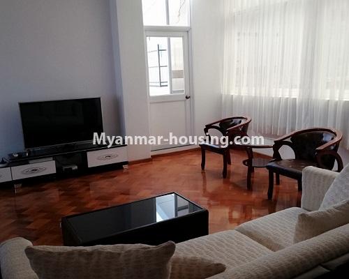 Myanmar real estate - for rent property - No.4297 - Top floor ( penthouse) with small attic for rent in Downtown! - another view of living room
