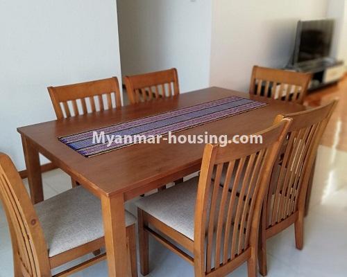 Myanmar real estate - for rent property - No.4297 - Top floor ( penthouse) with small attic for rent in Downtown! - dining area