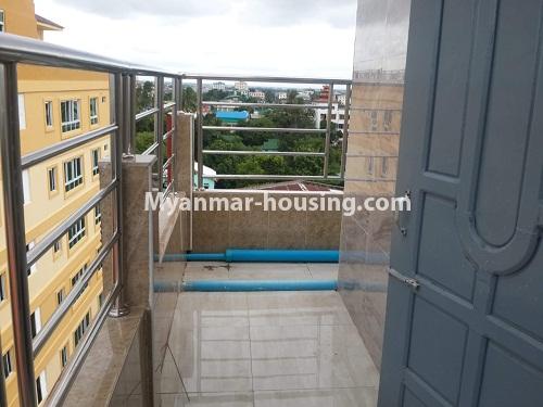 Myanmar real estate - for rent property - No.4299 - One bedroom penthouse for rent in Sanchaung! - balcony