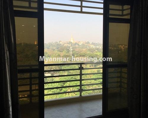 Myanmar real estate - for rent property - No.4304 - Green Lake condo room for rent in Mingalar Taung Nyunt! - balcony