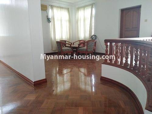 Myanmar real estate - for rent property - No.4308 - Landed house for rent in Ahlone! - upstairs living room