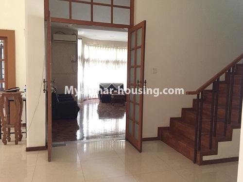 ミャンマー不動産 - 賃貸物件 - No.4321 - Landed house for rent in Myathitar Housing, South Okkalapa! - stairs to upstairs