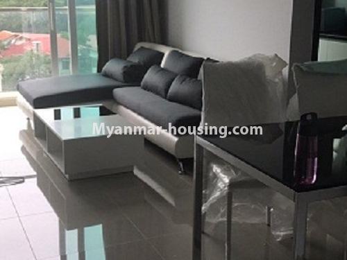 Myanmar real estate - for rent property - No.4325 - Condo room for rent in G.E.M.S, Hlaing! - living room and dining area
