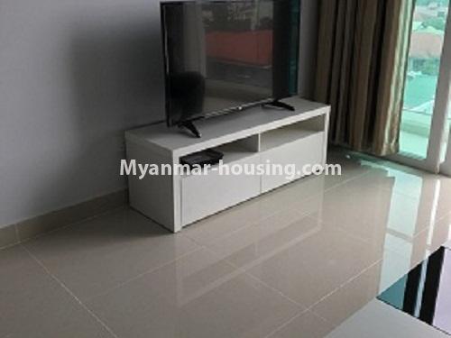 မြန်မာအိမ်ခြံမြေ - ငှားရန် property - No.4325 - လှိုင် G.E.M.S ကွန်ဒိုတွင် ကွန်ဒိုခန်း ငှားရန်ရှိသည်။another view of living room