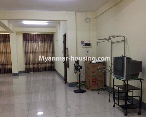 Myanmar real estate - for rent property - No.4332 - Apartment for rent in Highway Complex, Kamaryut. - living room area