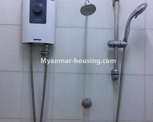 Myanmar real estate - for rent property - No.4332 - Apartment for rent in Highway Complex, Kamaryut. - master bedroom bathroom