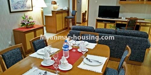 缅甸房地产 - 出租物件 - No.4338 - Tow bedroom serviced apartment for rent in Kamaryut! - living room