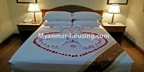 Myanmar real estate - for rent property - No.4342 - One bedroom serviced apartment for rent in Kamaryut! - bedroom