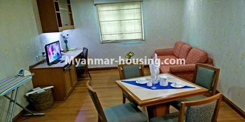 Myanmar real estate - for rent property - No.4342 - One bedroom serviced apartment for rent in Kamaryut! - anther view of living room