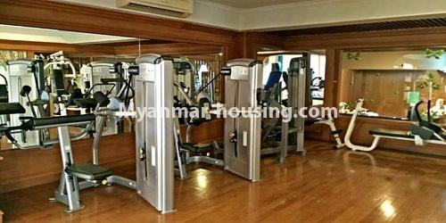 Myanmar real estate - for rent property - No.4342 - One bedroom serviced apartment for rent in Kamaryut! - gym