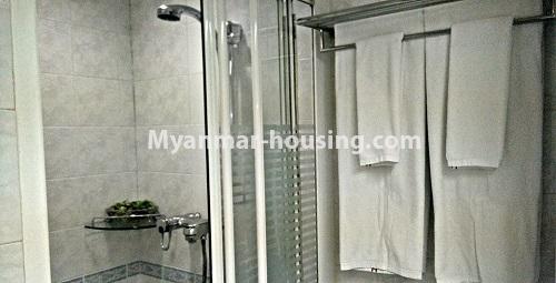 Myanmar real estate - for rent property - No.4345 - Studio room serviced apartment for rent in Kamaryut! - bathroom