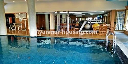 Myanmar real estate - for rent property - No.4345 - Studio room serviced apartment for rent in Kamaryut! - swimming pool