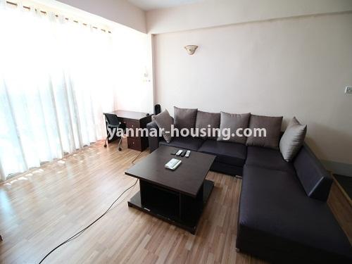 ミャンマー不動産 - 賃貸物件 - No.4351 - Condo room for rent in Bahan - living room