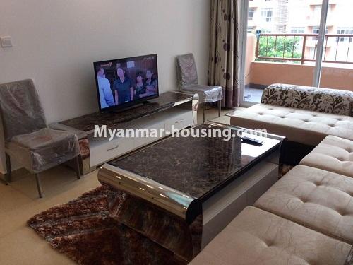 မြန်မာအိမ်ခြံမြေ - ငှားရန် property - No.4352 - သန်လျင်တွင် ကြယ်မြို့တော် ကွန်ဒိုခန်း ငှားရန်ရှိသည်။ - living room