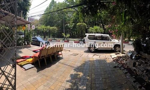 Myanmar real estate - for rent property - No.4354 - Ground floor and first floor for rent in Bahan! - yard view and road