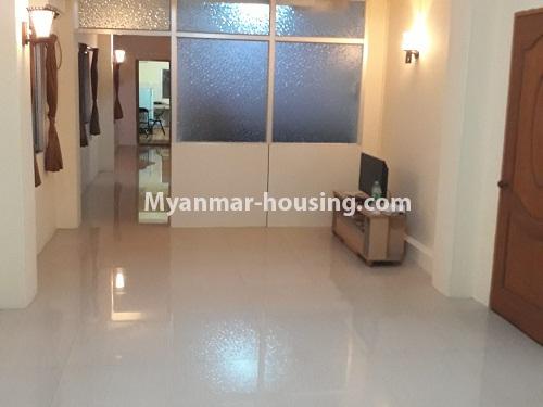 Myanmar real estate - for rent property - No.4355 - Mini condo room for rent in Pazundaung! - living room area and room partition