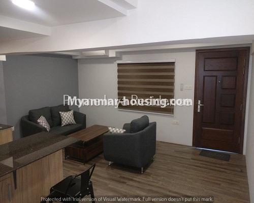 Myanmar real estate - for rent property - No.4356 - Serviced room for rent in Kamaryut! - living room