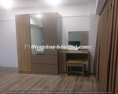 Myanmar real estate - for rent property - No.4356 - Serviced room for rent in Kamaryut! - another view of bedroom 
