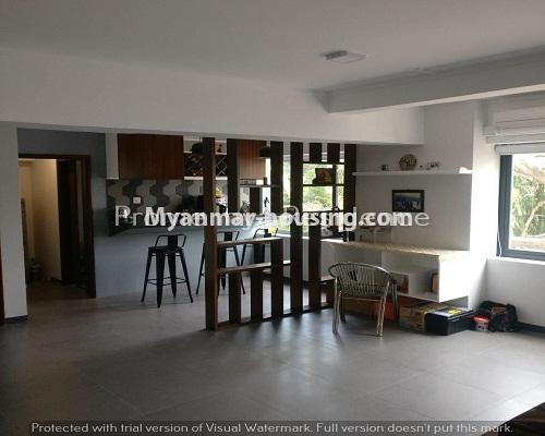 Myanmar real estate - for rent property - No.4360 - Serviced room for rent in Kamaryut! - living room
