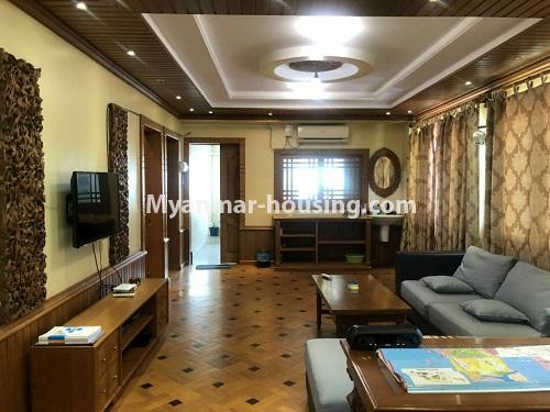 Myanmar real estate - for rent property - No.4362 - Furnished condo room for rent in Pazundaung! - living room