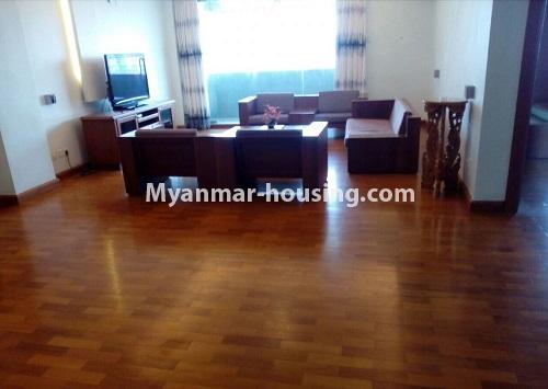 Myanmar real estate - for rent property - No.4367 - Maung Weik Condo room for rent in Downtown! - living room