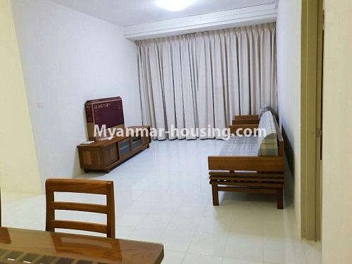 မြန်မာအိမ်ခြံမြေ - ငှားရန် property - No.4374 - သန်လျင် ကြယ်မြို့တော် ကွန်ဒိုတွင် အခန်းငှားရန် ရှိသည်။  - living room