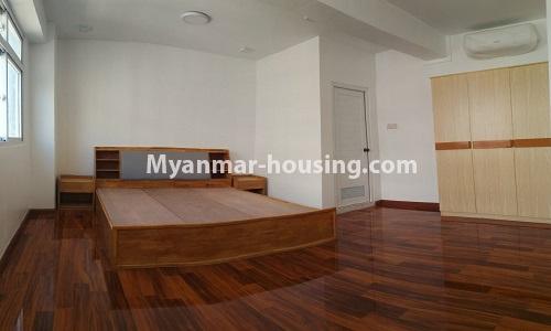 缅甸房地产 - 出租物件 - No.4378 - New condominium room for rent in Dagon Seikkan! - master bedroom