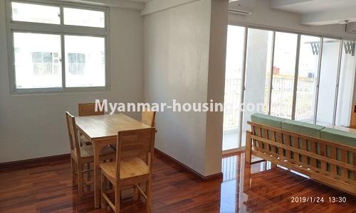 ミャンマー不動産 - 賃貸物件 - No.4378 - New condominium room for rent in Dagon Seikkan! - dining area