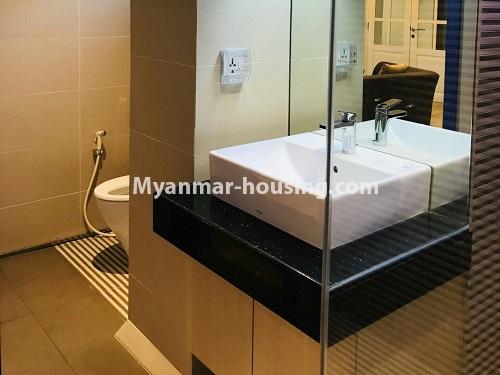 Myanmar real estate - for rent property - No.4387 - Green Vision condominium room for rent in Bahan! - bathroom